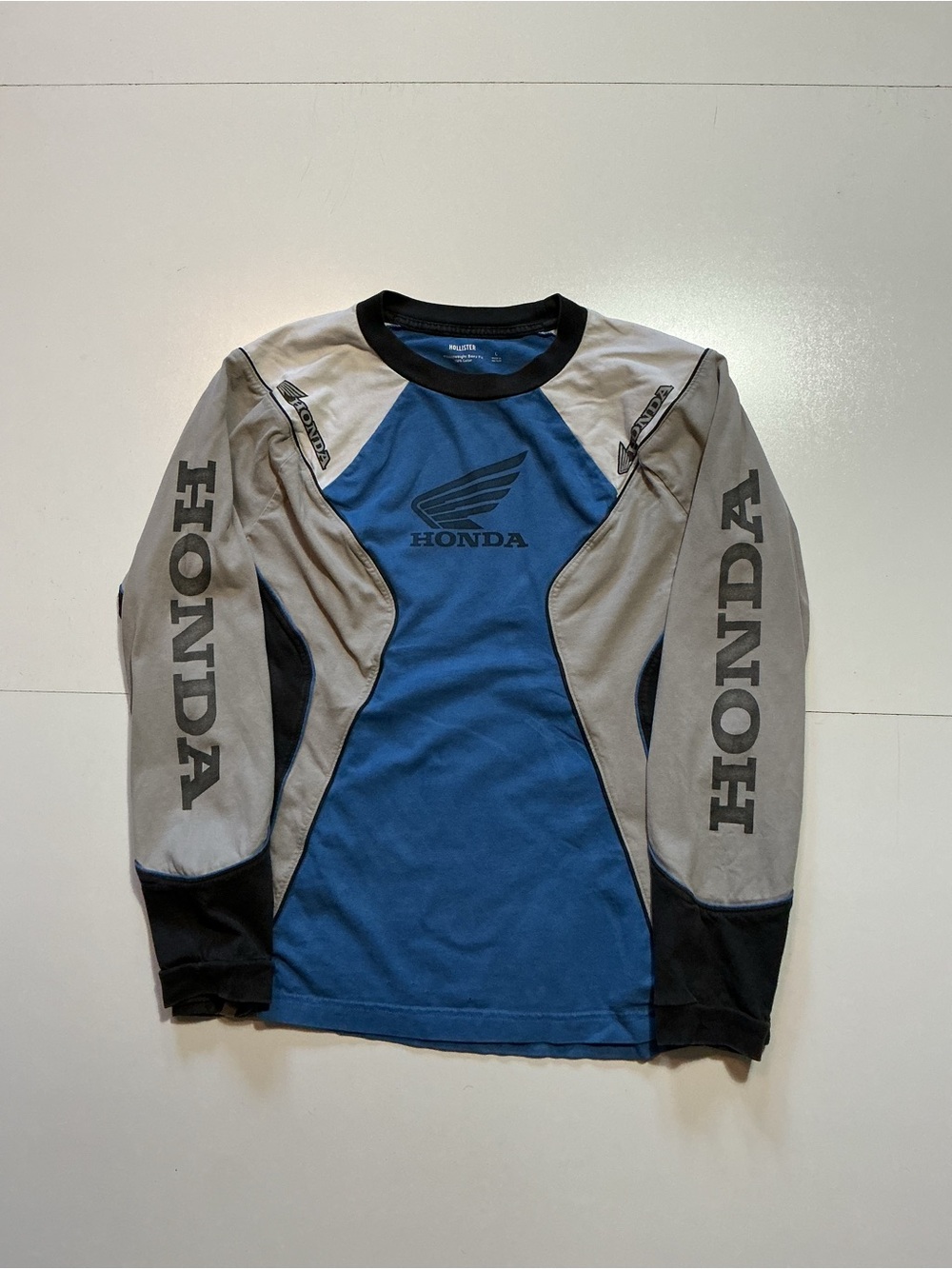 Hollister X Honda Racing Motocross MX Heavyweight Boxy Fit L/S Jersey T-Shirt